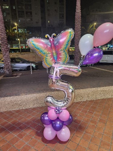 מעמד בלונים דגם מוקטן ספרה ודמות
