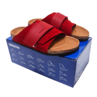Birkenstock Kyoto Suede Leather Sandals in Crimson Red