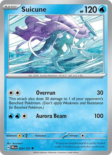 קלף בודד single פוקימון - suicune - Prismatic Evolutions - 024/131