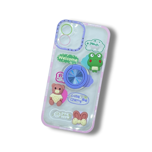 כיסוי BABY TPU עם צורות תלת מימדיים לאייפון IPHONE 11 PRO  מסגרת ורודה