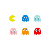 מארז שישיית סמני כוסות נצמדים Pac-Man - מארז לא מושלם