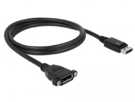 כבל לפאנל Delock DisplayPort 1.2 Extension cable Panel-mount  4K 60 Hz 1 m