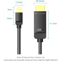 כבל VEnTIOn Mini DP 1.2 to HDMI 1.4 4K 30Hz 2M