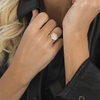 טבעת מפץ היהלומים משובצת 1 קראט יהלומים בזהב לבן או צהוב