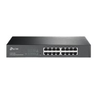 מתג חכם TP-Link 16 Ports Gigabit TL-SG1016DE Easy – מכשיר אפור כהה עם 16 חיבורי אתרנט קדמיים