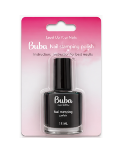 לק להטבעה לציפורניים Buba שחור –  15 מ״ל