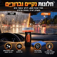 מברשת חדשנית משולבת חומר פעיל לדחיית נוזלים ושומנים + מטלית פרימיום דגם GlassGuard