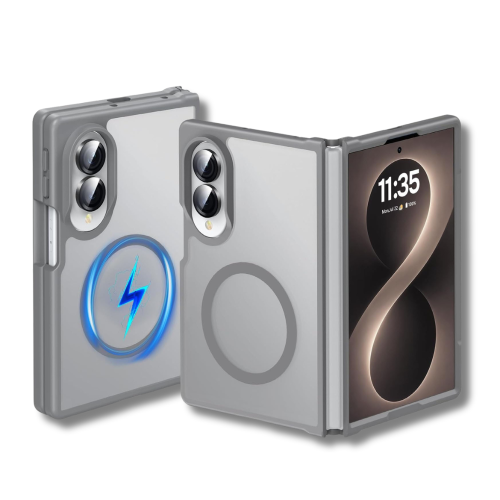 כיסוי מגן מט ועמיד בזעזועים התומך ב-MagSafe עבור Samsung Galaxy Z Fold 8 צבע אפור