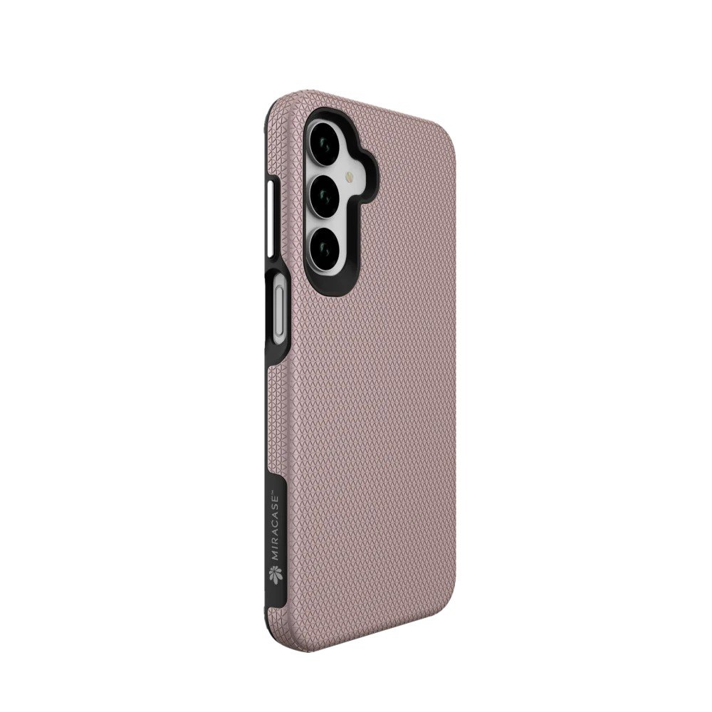 כיסוי רוז גולד עבור Miracase MiraCombo Samsung A17 – פריט בודד ורוד זהב בטקסטורה ממוקם בזווית