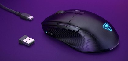 עכבר גיימינג אלחוטי Turtle Beach Pure Air – עכבר שחור מואר לצד דונגל וכבל USB