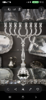 חנוכיה מכסף טהור דגם  חלק 40 סמ - m