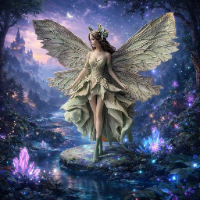 פסלון פייה דו־ממדי מאקריליק PVC – עיצוב פנטזיה אלגנטי