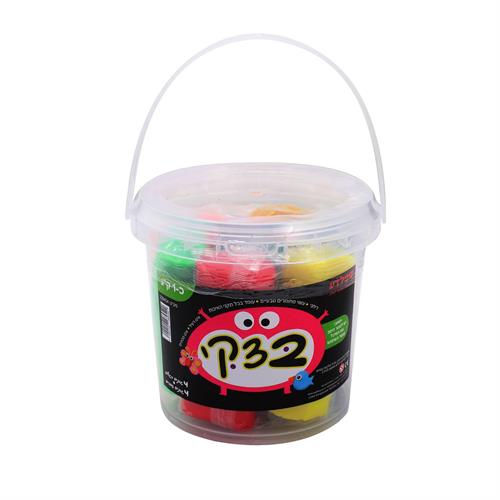 בצקי רגיל כ-1 ק"ג  8 גוונים במזוודה עגולה