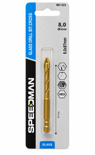 מקדח לזכוכית וקרמיקה ⁦SPEEDMAN⁩ – ⁦8×87⁩ מ״מ