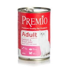 שימורי פרמיו לחתול סלמון ופורל 400 גרם - PREMIO PATE CAT SALMON AND TROUT 400G