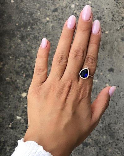 טבעת טיפה כחולה כסף 925