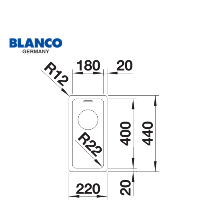  כיור נירוסטה למטבח | דגם Andano 180 IF| מתאים לארון 30 ס"מ |מותג בלנקו היוקרתי תוצרת גרמניה