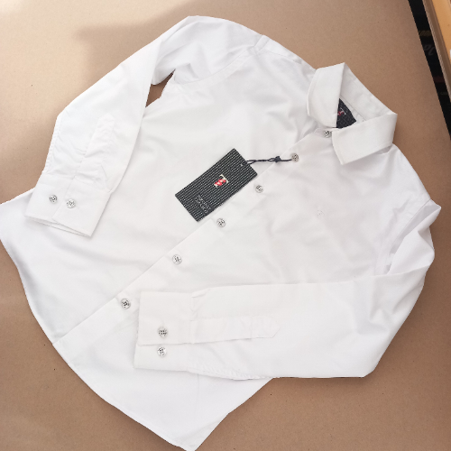 חולצת אלגנט בנים  כפתורים  ארוך צבע לבן מידות 6-18