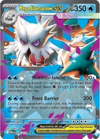 קלף פוקימון בודד single - MEGA ABOMASNOW EX – MEGA EVOLUTION – 036/132
