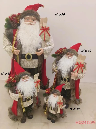 בובה סנטה מפוארת  צבע אדום 45 ס"מ ללא מוזיקה syw0041
