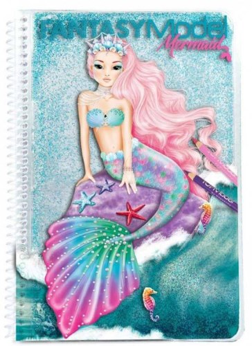 חוברת טופ מודל צביעה ומדבקות בת ים Fantasy Model Mermaid TopModel