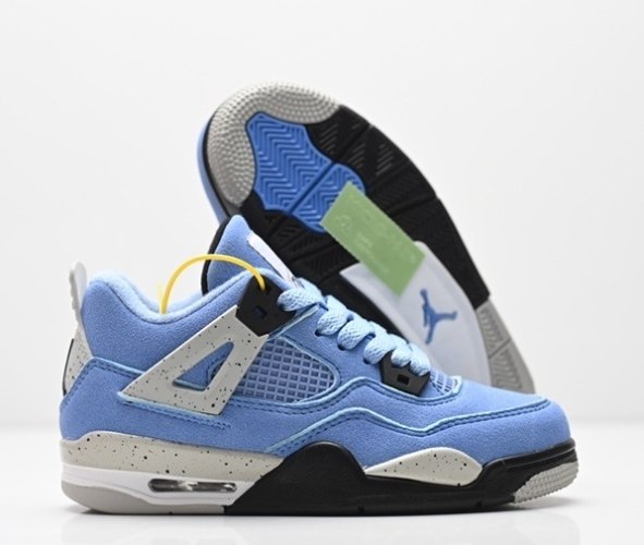 נעלי אייר ג'ורדן ילדים Nike Air Jordan 4 Retro כחול אפור