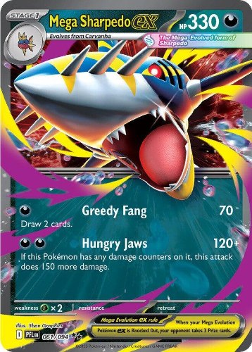 קלף פוקימון בודד single - MEGA SHARPEDO EX – Phantasmal Flames – 061/094