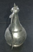 קנקן מים לשטיפה וינטאג' אסלאמי, מרוקע בעבודת יד עשוי מתכת, תחילת המאה ה- 20