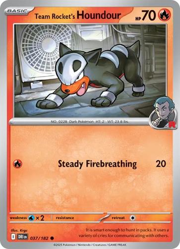 קלף בודד single פוקימון - team rocket's houndour - Destined Rivals - 037/182