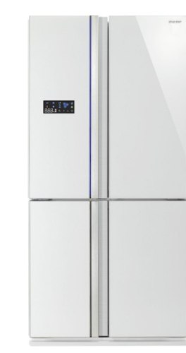 מקרר 4 דלתות בנפח 615 ליטר Sharp זכוכית לבנה SJ-R8802