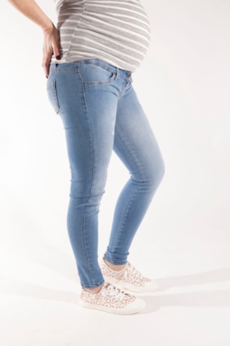 ג׳ינס ארוך להריון  שלומית - בהיר קרעים