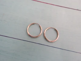 עגילי חישוק זהב 18 מ"מ
