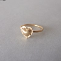 טבעת לב מזהב 14K בהשראת ימי הביניים