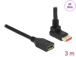 כבל מאריך Delock DisplayPort 1.4 HDR Cable 90° Downwards angled 8K 60 Hz 1 m