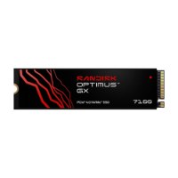 כונן SSD פנימי SanDisk Optimus GX 7100 NVMe 1TB – טעינה מהירה כונן שחור עם הדפס אדום וטקסט לבן על רקע לבן