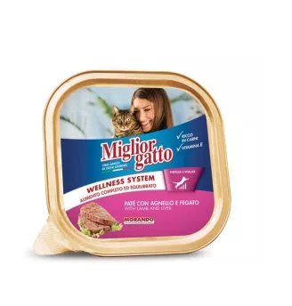 מעדן מיגליאור לחתול בטעם כבש וכבד 100 גרם