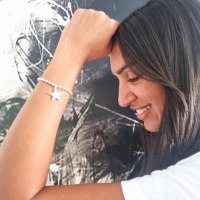 צמיד כדורי כסף 925 עם תליון כוכב חלק – איכות 5 כוכבים - כמי תכשיטי מעצבים www.cami.co.il