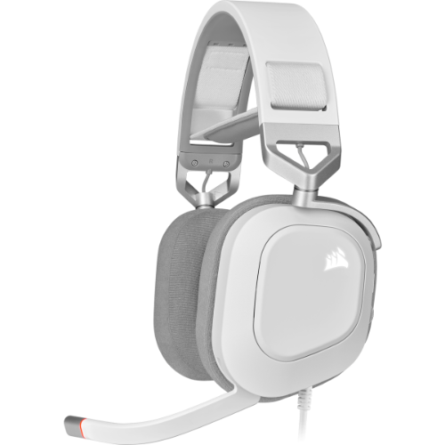 אוזניות גיימינג CORSAIR HS80 RGB USB WIRED - לבן