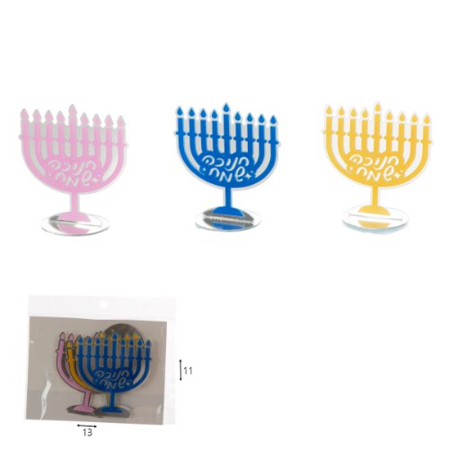 קישוט חנוכיה אקרילי 3 יח'