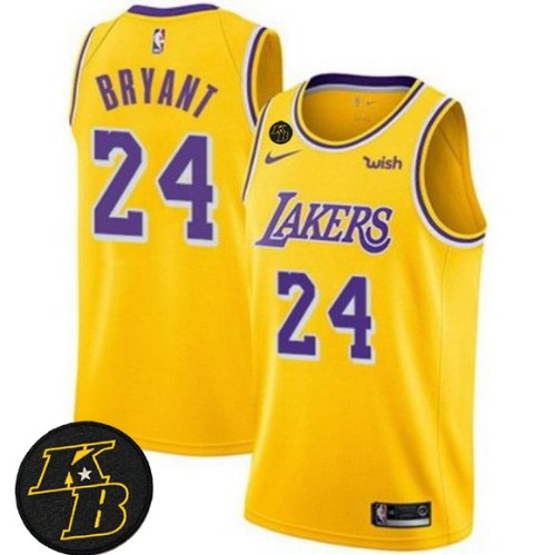 גופיית NBA לוס אנג'לס לייקרס צהובה פאצ' קובי בראיינט - #24 Kobe Bryant