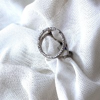 טבעת עיגול חלול - כסף