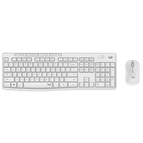 מקלדת ועכבר אלחוטיים Logitech MK295 Silent בצבע לבן בעברית ואנגלית