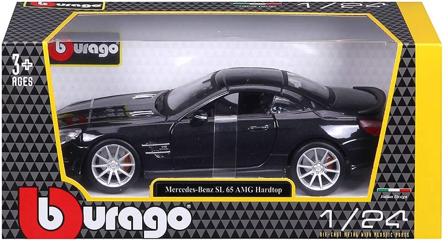 דגם מכונית בוראגו מרצדס בנץ שחור Bburago Mercedes-Benz SL65 AMG Hardtop 1/24