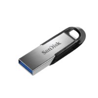 זיכרון נייד SanDisk Ultra Flair USB 3.0 512GB – יחידה בודדת בצבע כסף ושחור עם מחבר USB כחול