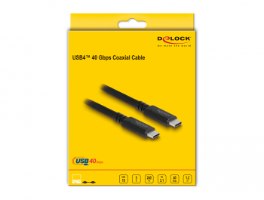 כבל קואקסיאלי Delock USB4 40 Gbps Coaxial Cable 1.2 m USB PD 3.1 Extended Power Range 240 W