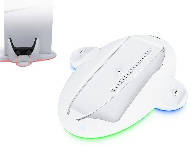 מעמד קירור חכם לקונסולת PlayStation 5 Slim עם טעינה כפולה לשלטים