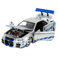 ג'אדה מהיר ועצבני - ניסאן ג'י טי אר - 1:24 (Jada Toys Fast & Furious Brian’s Nissan GT-R (BNR35