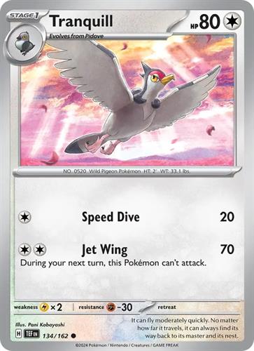 קלף בודד single פוקימון - tranquill - Temporal Forces - 134/162