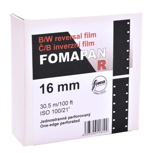 Fomapan R 100 One-edge perforated 16mm x 30.5m סרט פוזיטיב שחור לבן למסרטות 16 מ"מ חרור צד אחד