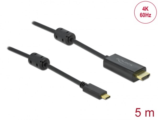 כבל מסך אקטיבי Delock Active Cable USB Type-C To HDMI 4K 60 Hz 5 m